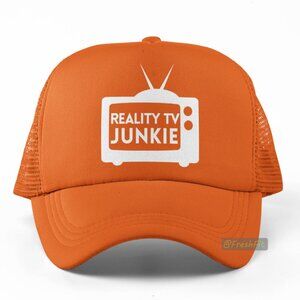 🆕Reality TV Junkie Orange Foam Trucker Hat Mesh Snapback Cap